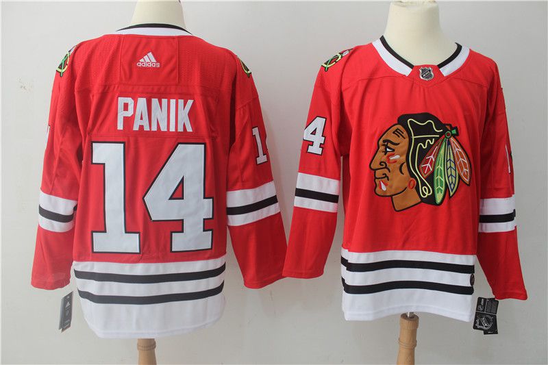 Men Chicago Blackhawks #14 Panik red Stitched Adidas NHL Jerseys